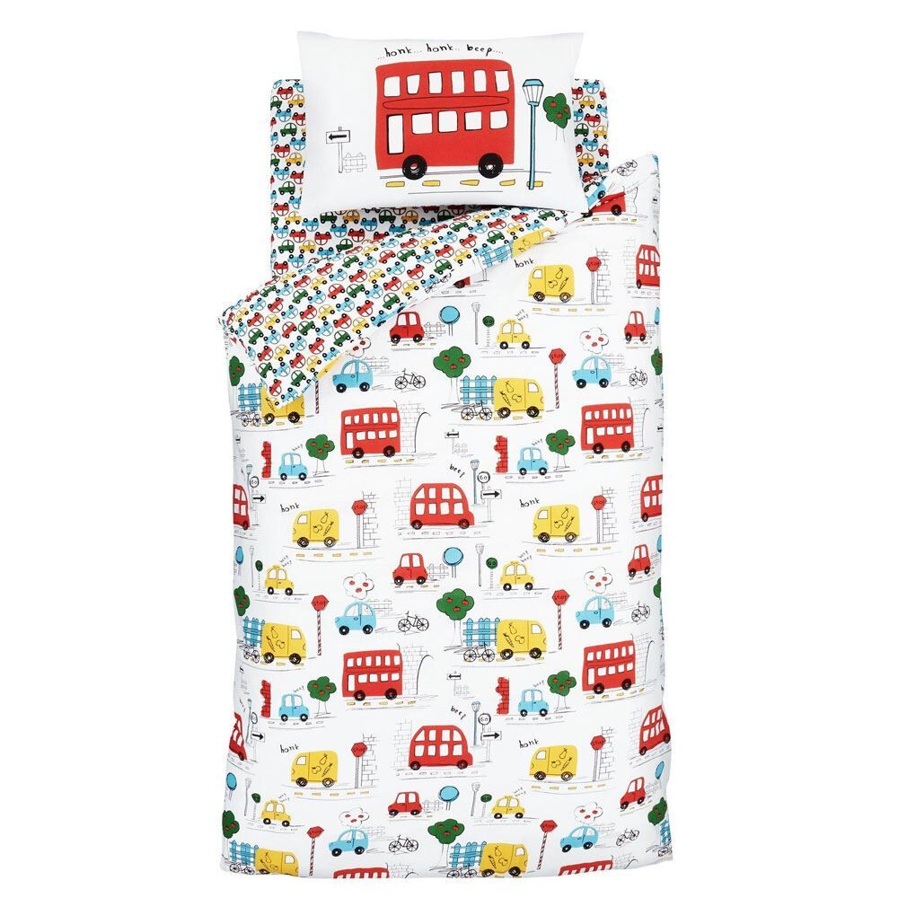 Catherine Lansfield Transport Easy Care Duvet Cover Set, Bright