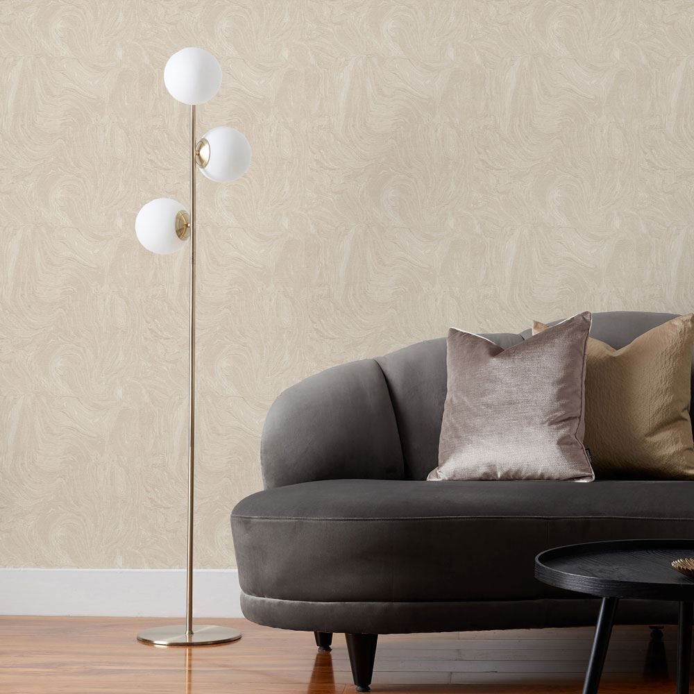 Paoletti Luxe Marble Jacquard Metallic Swirl Vinyl Wallpaper