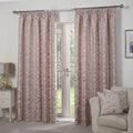 Emma Barclay Duchess Paisley Jacquard Lined Pencil Pleat Curtains, Blush Pink, 90 x 90 Inch