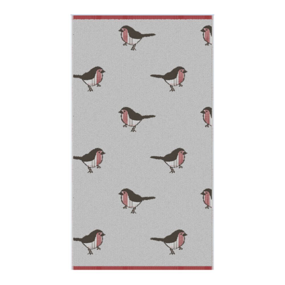 Fusion Christmas Robin Jacquard 100% Cotton 650gsm Hand Towel, Multi