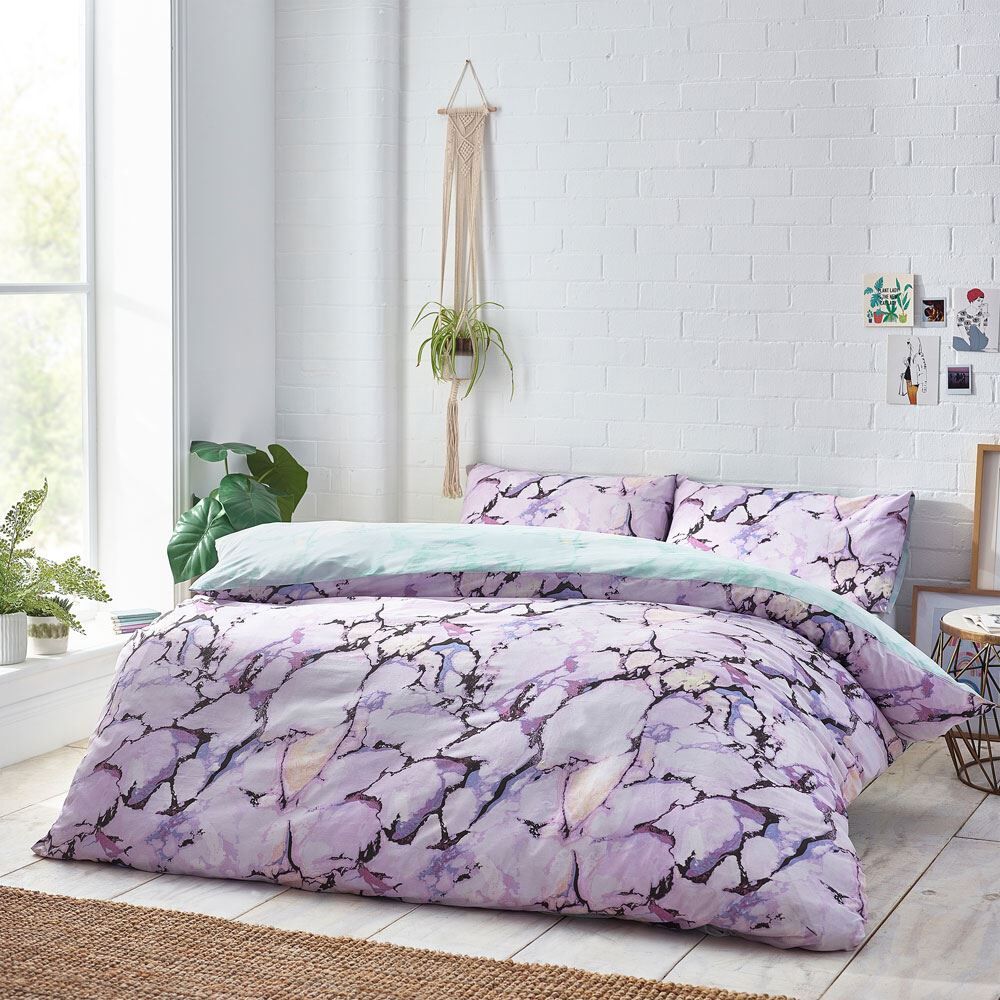 Furn Style Lab Marble Print Reversible Duvet Cover Set