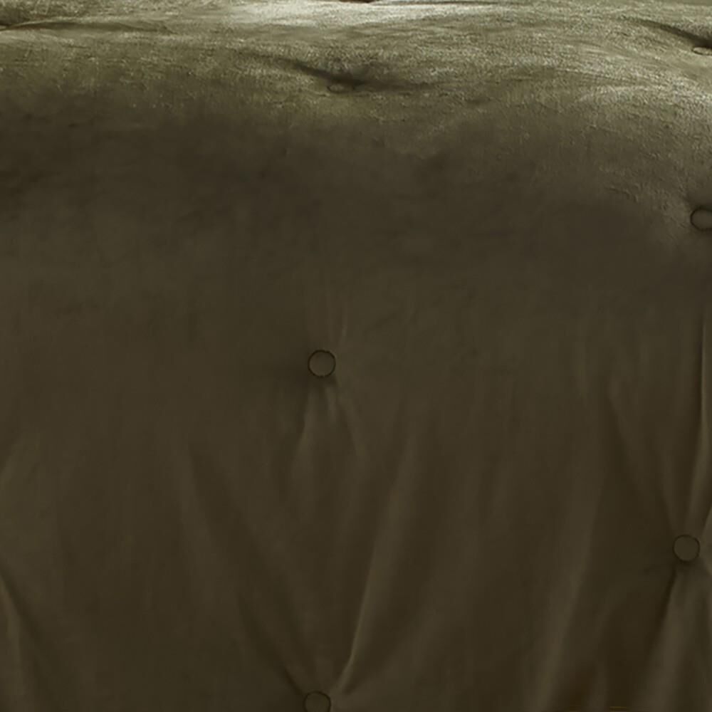 Appletree Heritage Austell Luxurious Soft Velvet Bedspread, Olive, 150 x 220 Cm