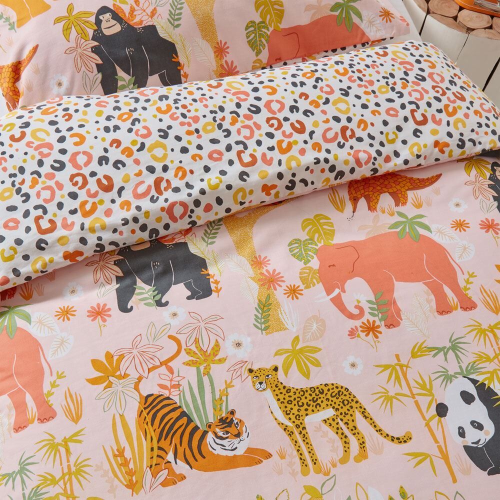 Little Furn Endangered Safari Print 100% Cotton Reversible Duvet Cover Set
