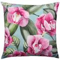 Evans Lichfield Orchids Botanical Outdoor Cushion Cover, Duck Egg, 43 x 43 Cm