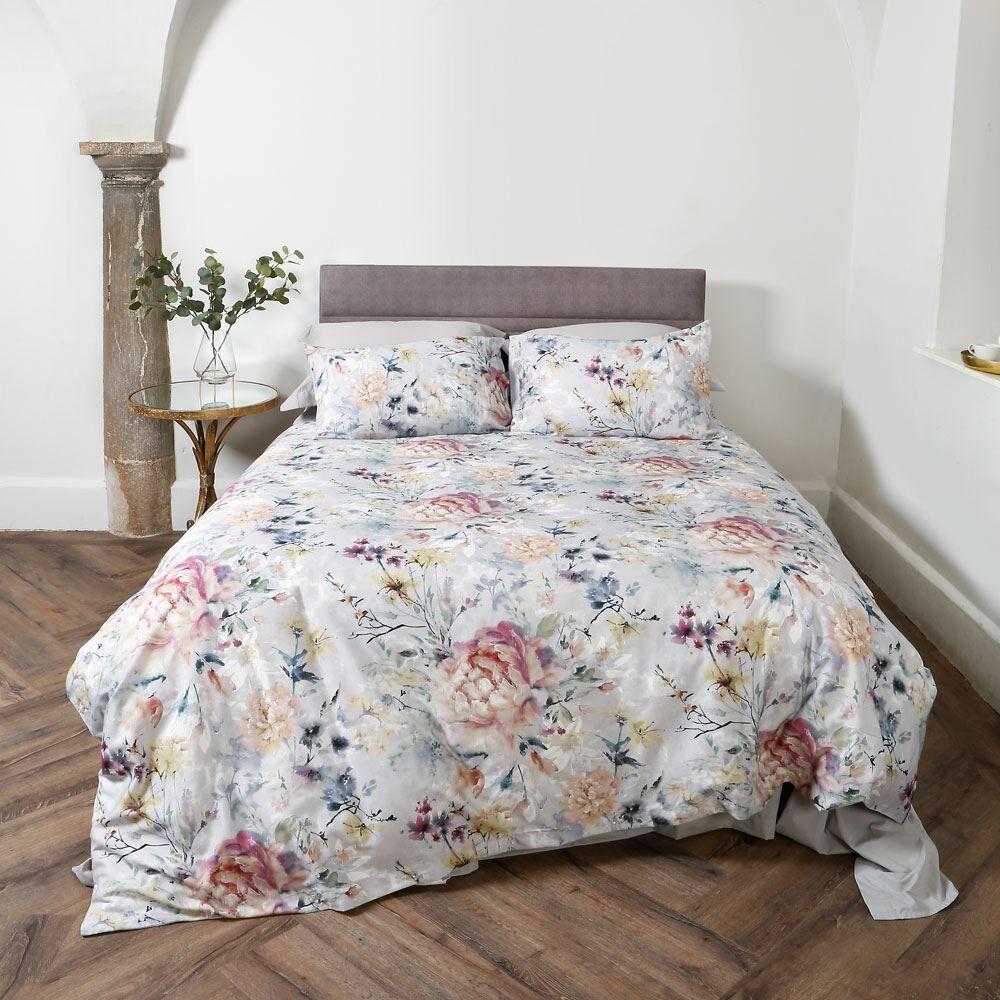Scatter Box Eden Floral 100% Cotton Duvet Cover Set, Grey