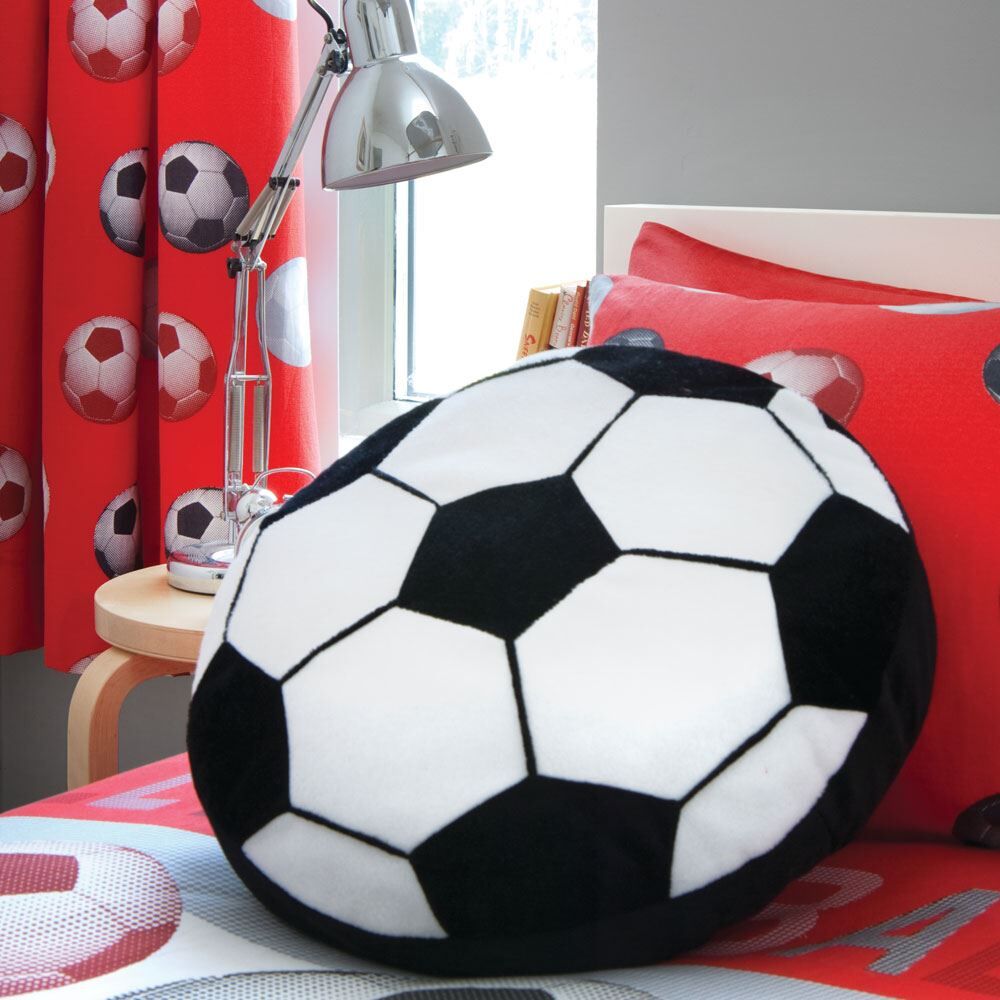 Catherine Lansfield Kids It's A Goal Cushion, Black/White, 40 x 40 Cm