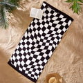 Catherine Lansfield Checkerboard 100% Cotton Beach Towel, Black/White