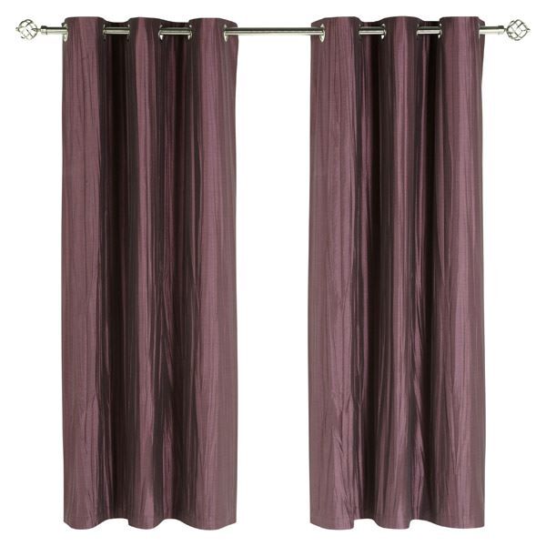 iLiv Elements Ripple Woven Lined Eyelet Curtains, Amethyst, 90 x 54 Inch