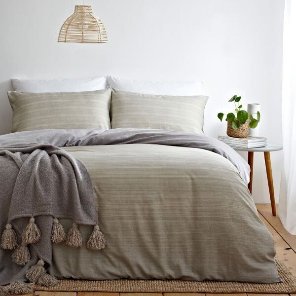 The Linen Yard Signature Ombre Stripe 100% Cotton Duvet Cover Set