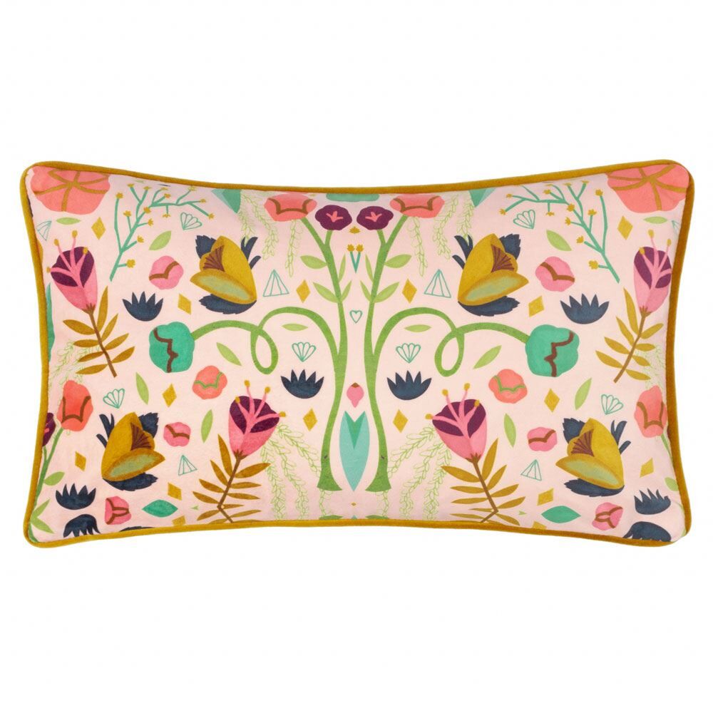 Kate Merritt Riverside Botanics Print Piped Edge Cushion Cover, Multi, 30 x 50 Cm