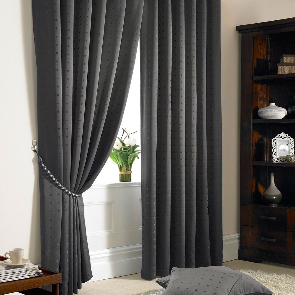 Alan Symonds Madison Doby Square Pencil Pleat Lined Curtains