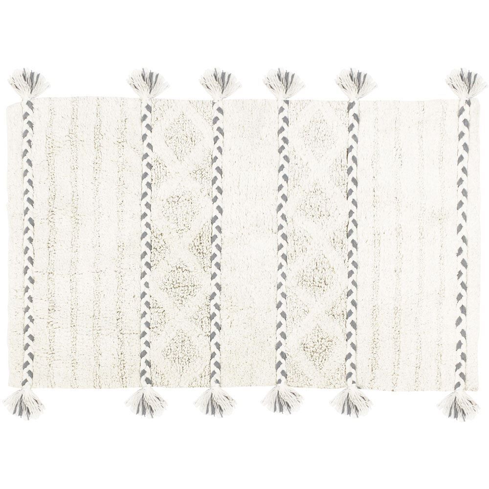 The Linen Yard Tasselled Diamond 100% Cotton Bath Mat