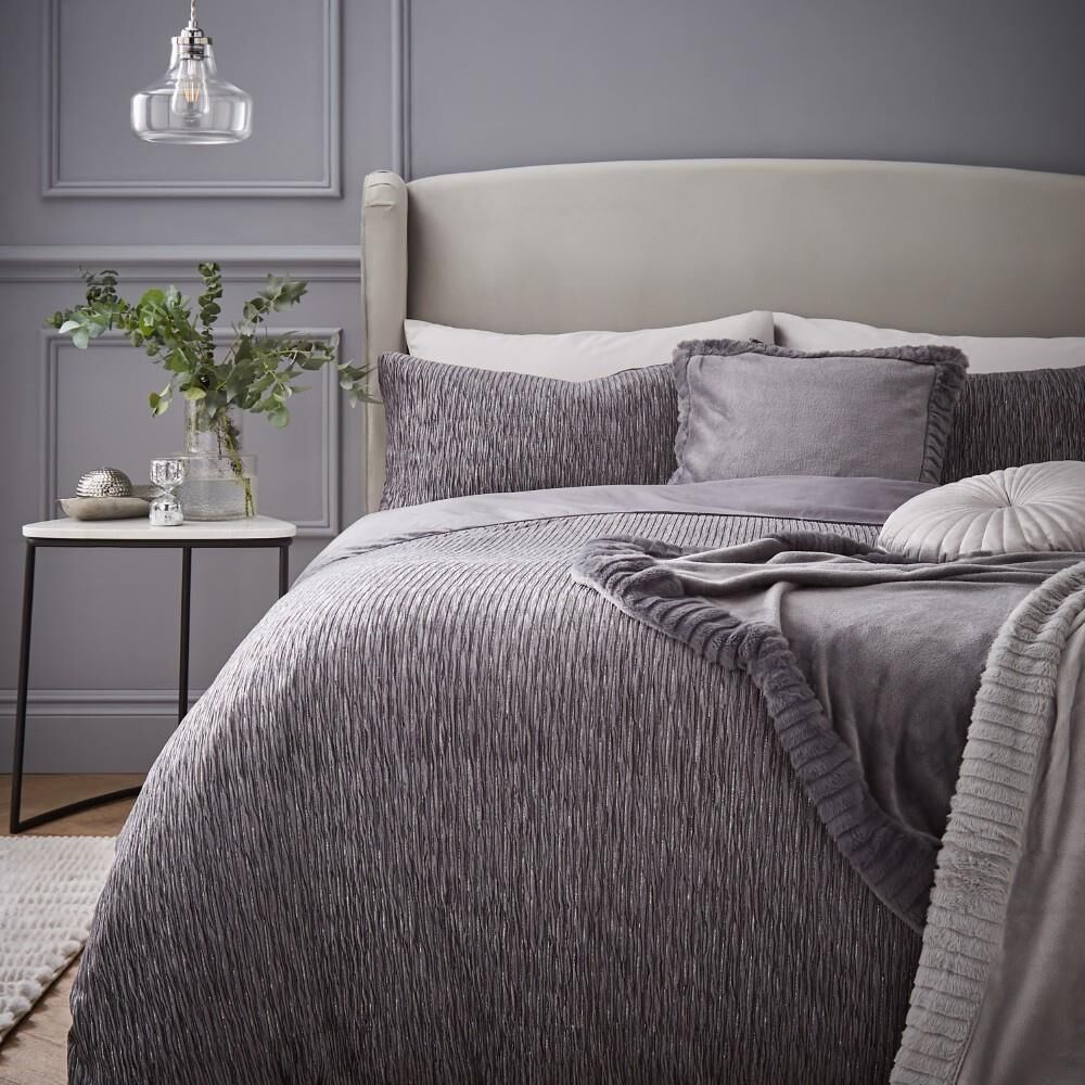 Catherine Lansfield Allure Sparkle Textured Duvet Cover Set