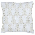 Riva Paoletti Christmas Tree Bells Embroidered Piped Cushion Cover, White, 45 x 45 Cm