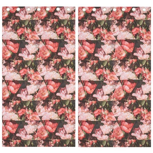 Catherine Lansfield Dramatic Floral Lined Eyelet Curtains, Multi, 66 x 72 Inch