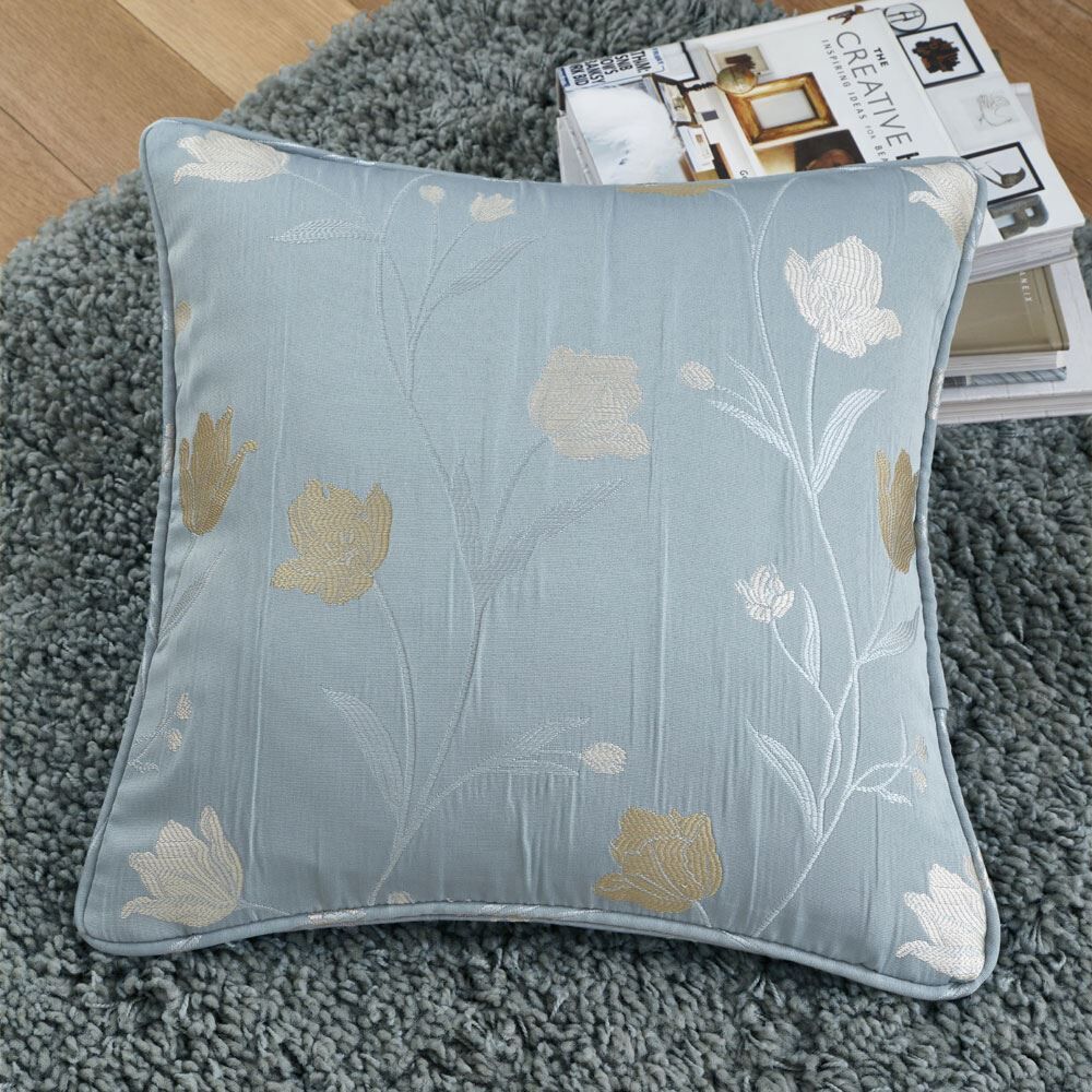 Curtina Juliette Floral Jacquard Weave Piped Edge Filled Cushion
