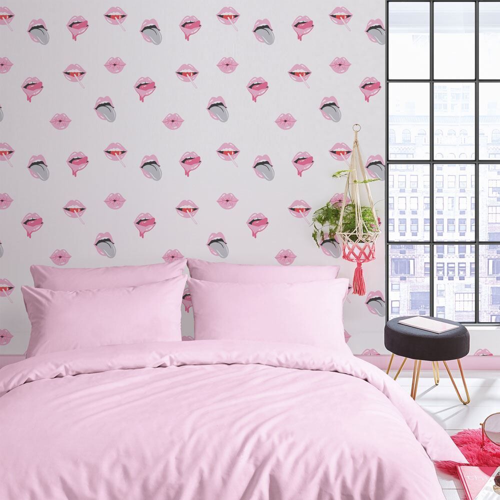 Sassy B Lip Service Wallpaper, Pink