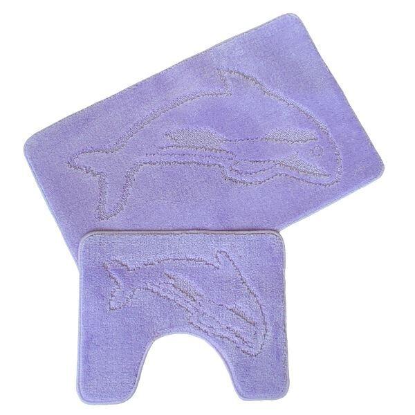 Night Zone Dolphin Nonslip Bath Mat & Pedestal Mat Set