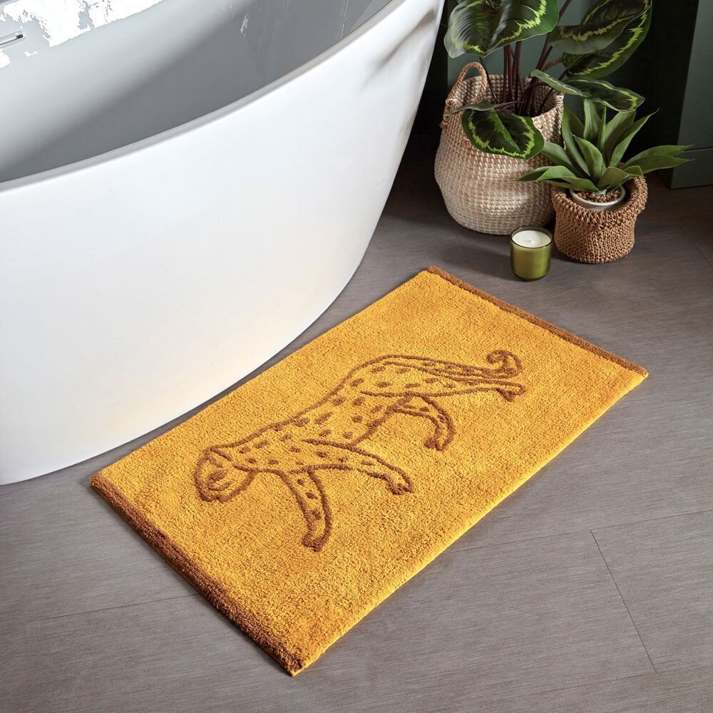Furn Leopard Jacquard 100% Cotton Bath Mat