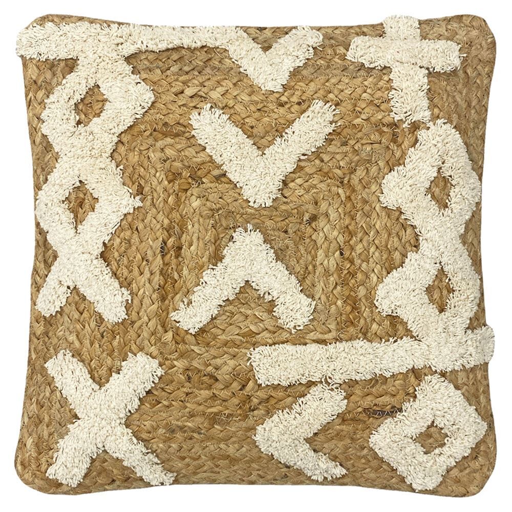 Furn Camfa Braided 100% Jute Cushion Cover, Natural, 45 x 45 Cm
