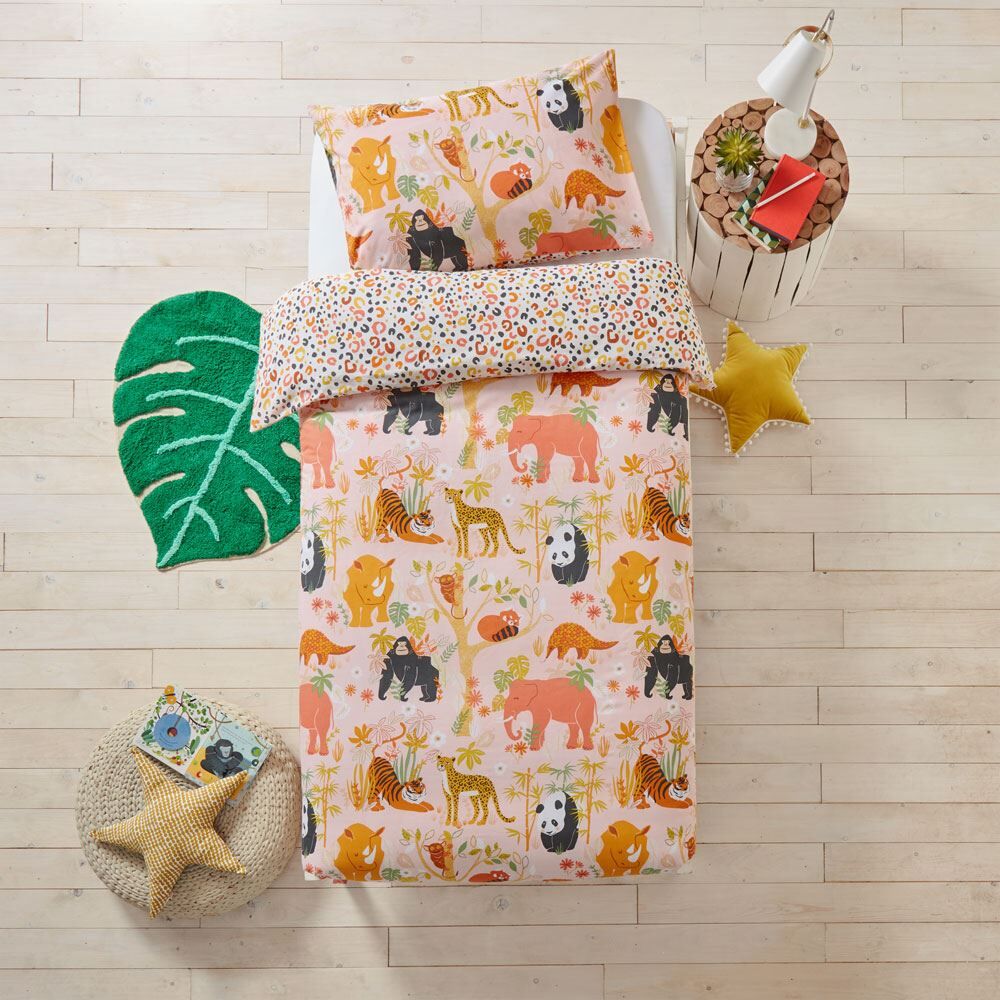 Little Furn Endangered Safari Print 100% Cotton Reversible Duvet Cover Set