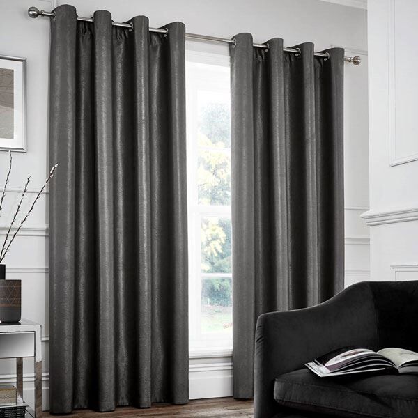 Catherine Lansfield Chelsea Textured Woven Eyelet Curtains