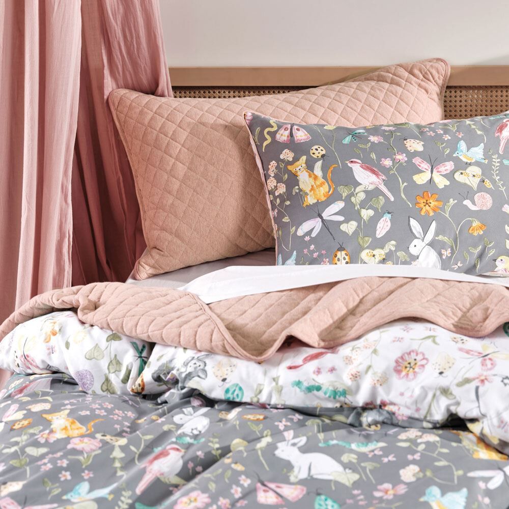 Linen House Kids Garden Friends Print 100% Cotton Duvet Cover Set