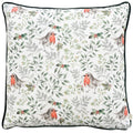 Evans Lichfield Christmas Festive Robin Piped Edge Cushion Cover, Bottle Green, 43 x 43 Cm