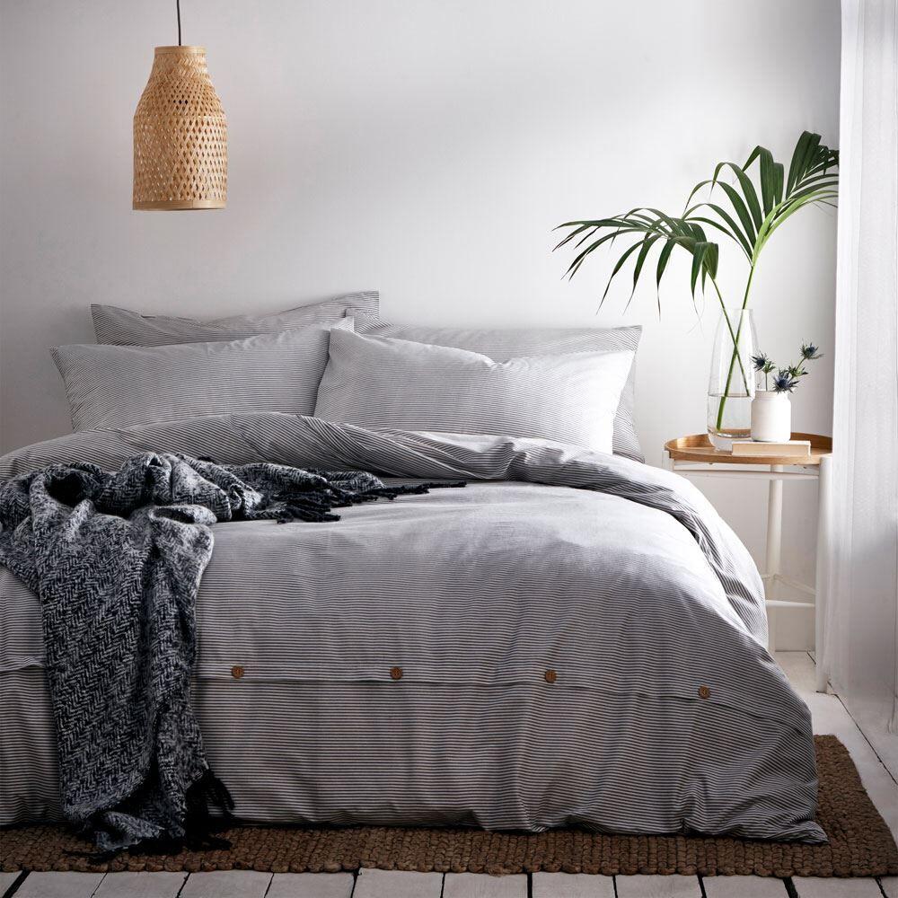 The Linen Yard Holbury Stripe 100% Cotton Duvet Cover Set