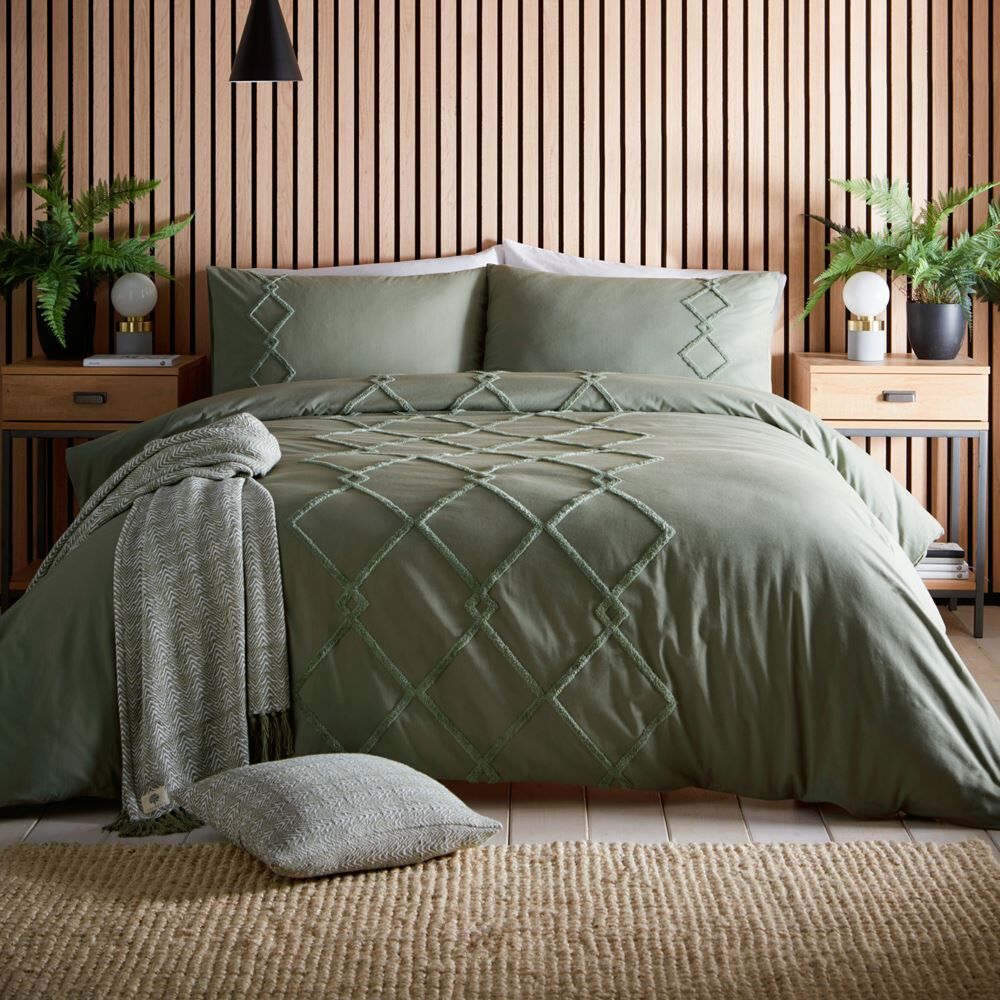 Appletree Loft Kojo Tufted Geometric 100% Cotton Duvet Cover Set