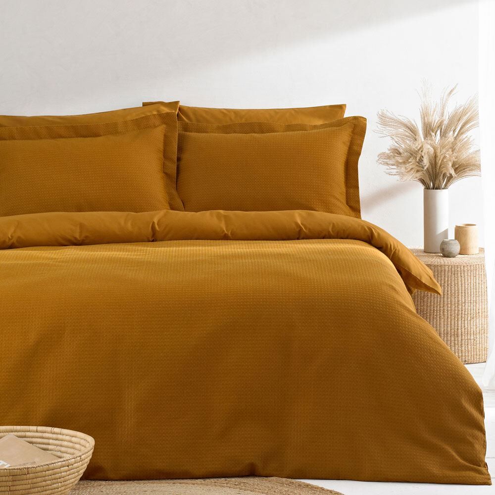 The Linen Yard Waffle 100% Cotton Duvet Cover Set