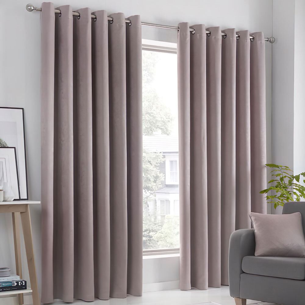 Fusion Strata Woven Eyelet Lined Curtains