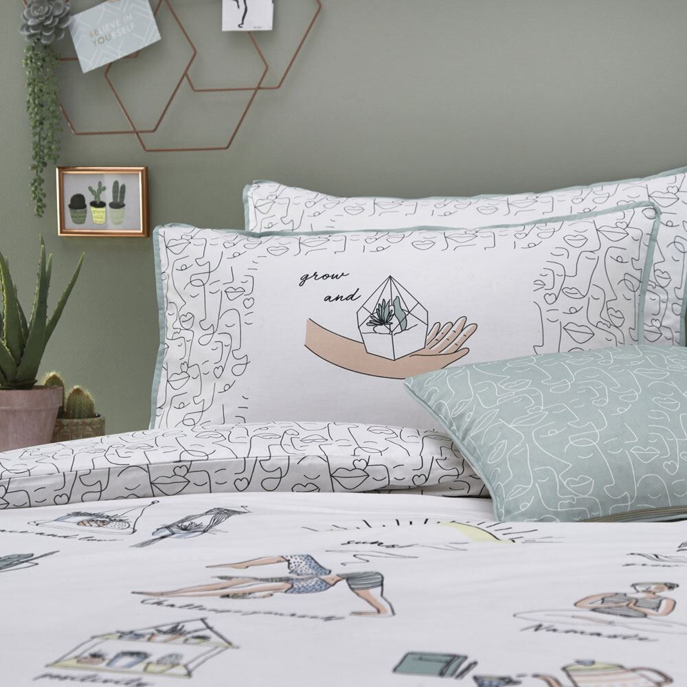 Appletree Wellbeing 180 Thread Count 100% Cotton Percale Duvet Cover Set