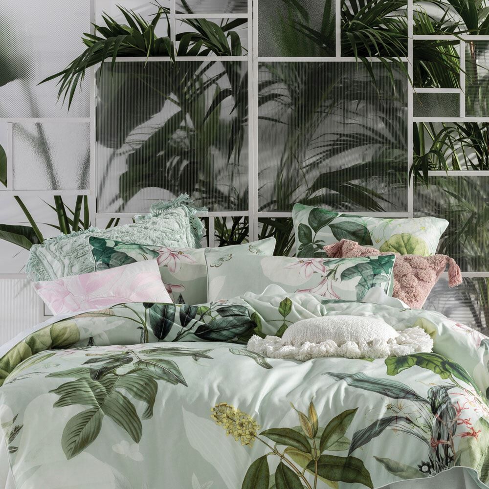 Linen House Glasshouse Botanical Print 100% Cotton Housewife Pillow Case, Multi, Pair