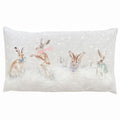 Evans Lichfield Snowy Hares Watercolour Cushion Cover, Multi, 30 x 50 Cm