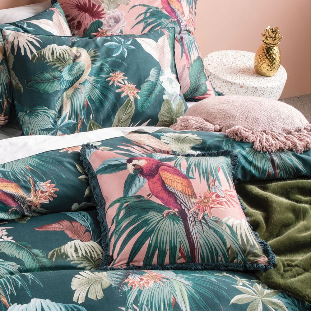 Linen House Fernanda Botanical Print 100% Cotton Housewife Pillow Case, Multi, Pair