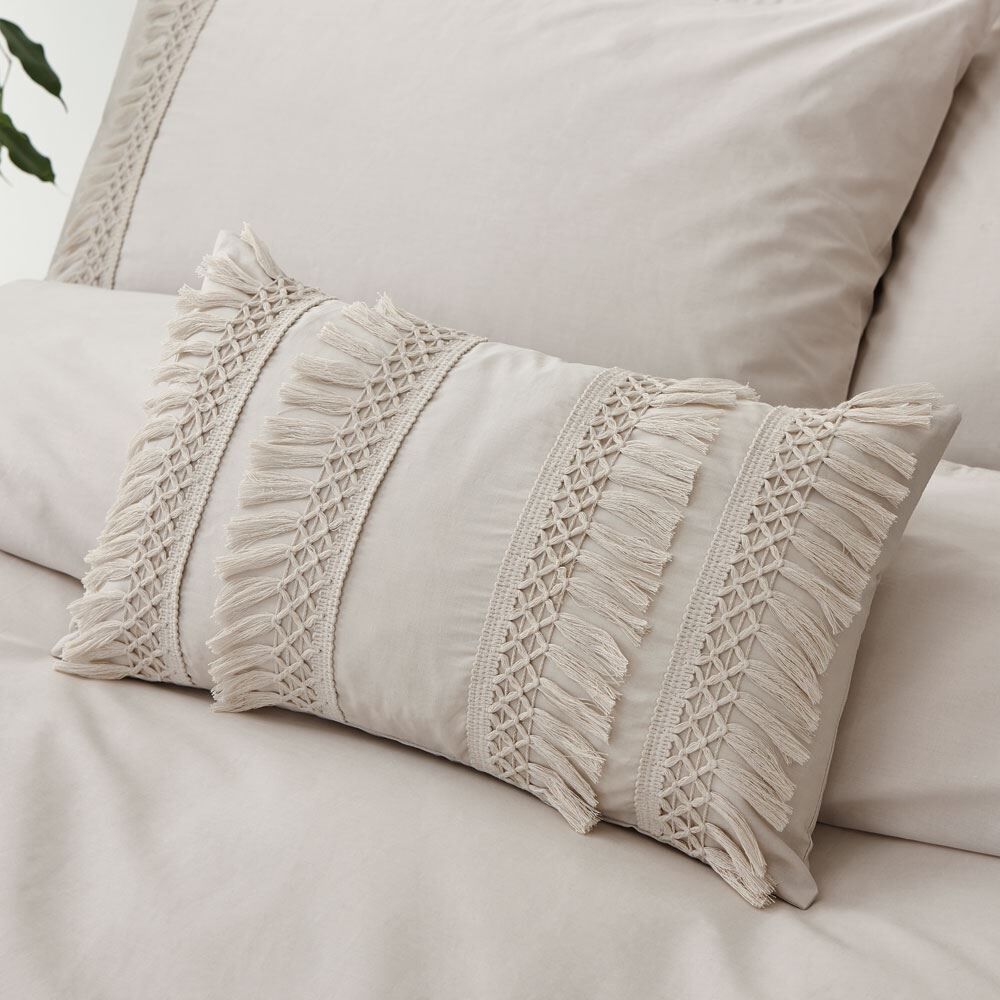 Pineapple Elephant Izmir Textural Tassel Fringe 100% Cotton Filled Cushion