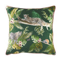Evans Lichfield Jungle Leopard Print Faux Velvet Cushion Cover, Green, 43 x 43 Cm