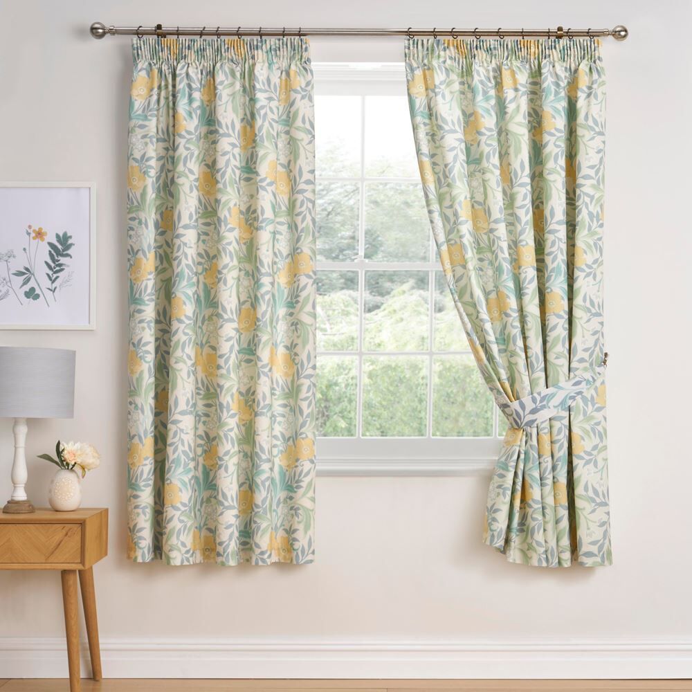 Dreams & Drapes Sandringham Floral Print Lined Pencil Pleat Curtains