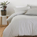 Riva Paoletti Linear Pinstripe 100% Cotton Duvet Cover Set, Grey