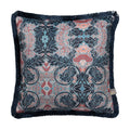 Scatter Box Athena Fringed Feather Filled Cushion, Blue/Marsala, 43 x 43 Cm