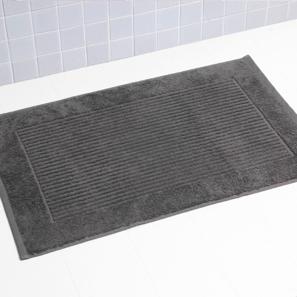 Linens Limited 100% Turkish Cotton Bath Mat, Grey