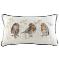 Evans Lichfield Oakwood Robin Watercolour Print Piped Edge Cushion Cover, Multi, 30 x 50 Cm