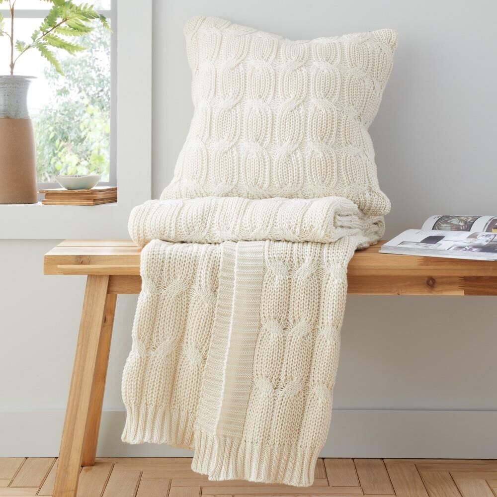 Catherine Lansfield Chunky Marl Knit Cosy Throw