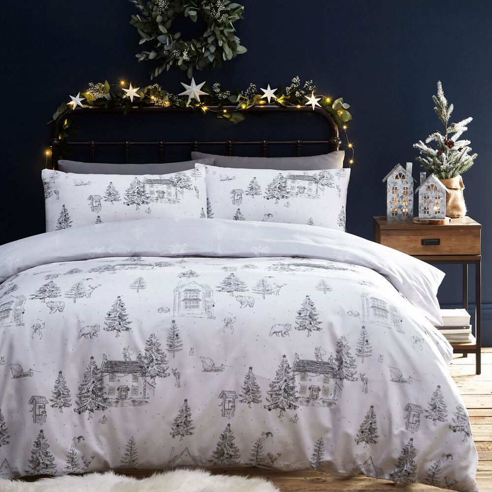 Furn Midwinter Toile Print Reversible Duvet Cover Set