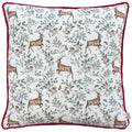 Evans Lichfield Christmas Festive Reindeer Piped Edge Cushion Cover, Scarlet, 43 x 43 Cm