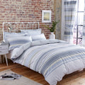 Charlotte Thomas Nevada Stripe Printed Polycotton Reversible Duvet Cover Set, Duck Egg