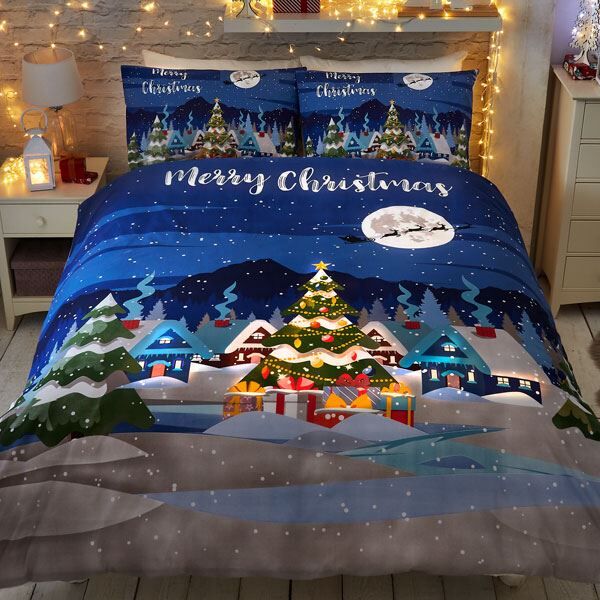 Bedlam Glow In The Dark Christmas Reversible Duvet Cover Set, Multi