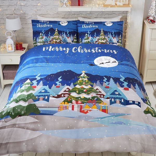 Bedlam Glow In The Dark Christmas Reversible Duvet Cover Set, Multi