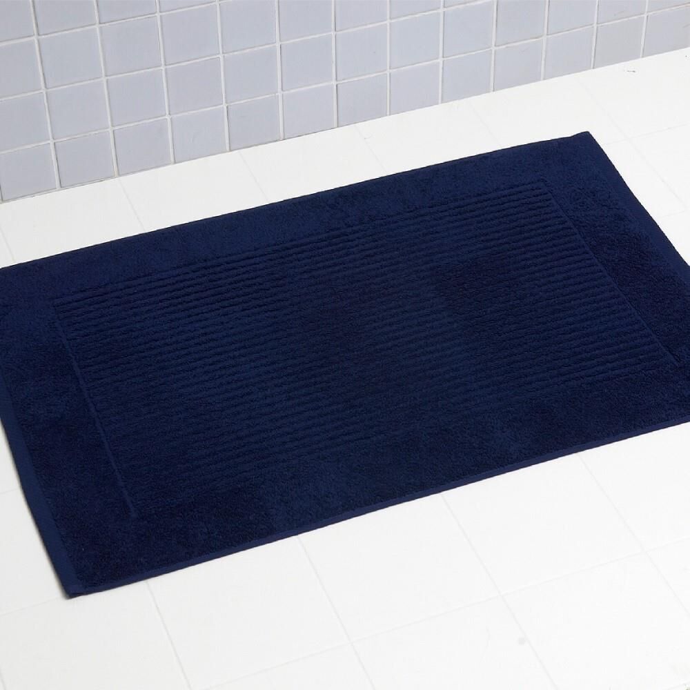 Linens Limited 100% Turkish Cotton Bath Mat, Navy Blue